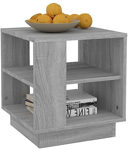 HEFZGDB Couchtisch Grau Sonoma 40x40x43 cm Holzwerkstoff Couchtisch Akazie Couch Tisch Wohnzimmer Fernsehtisch Sofa Tisch für Balkon Garten Wohnzimmer Innenhof