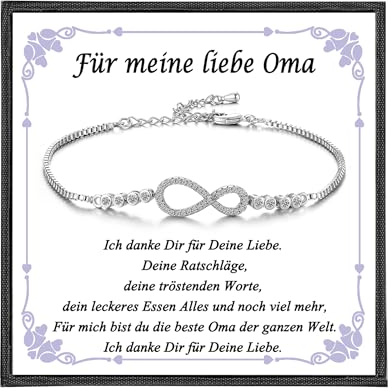 USEEDOVIA Unendlichkeitszeichen Armband für Mama/Tochter/Oma/Schwester/beste Freundin/Schatz Geschenke Infinity AAA Zirkonia Schmuck Unendlichkeit