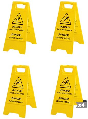 Señal de Suelo Mojado en Caballete, Cartel Suelo Mojado, Cartel de Aviso Plegable - Prevención y Seguridad - Caballete Señalización Suelo Resbaladizo, Señal de Suelo Mojado - 62cm (4)