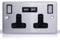 Status Stainless Steel Double Switched Power Plug Wall Socket with 2 x USB Ports, 13 Amp, 2 Gang, Wall Socket, Screw Through, Pack of 1 (SSS2G13A2USBSWS8)