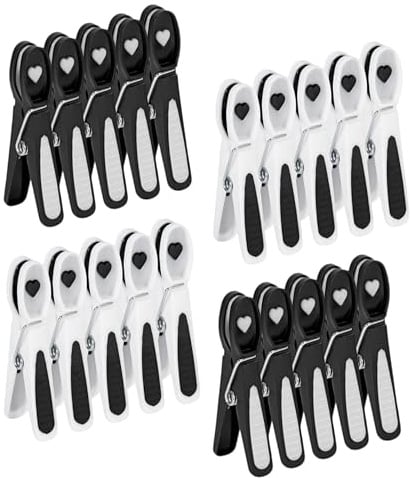 Vinsani Clothes Pegs – Strong Grip, Windproof & Non-Slip Plastic Laundry Clips for Washing Line, Heavy Duty Clothes Pins for Indoor & Outdoor Use, Aesthetic Design | Multicolored (20 Pieces)
