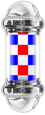 Barber Pole Retro LED Barber Pole, Poste De Barbero Luminoso De Exteriores, Luz Giratoria De Peluquería, Poste Barbero, Peluquería Light, Poste De Peluquería Tradicional E,100cm