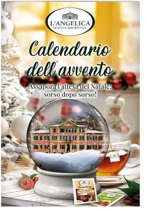 L'Angelica, Calendario dell'Avvento 2025, Set Regalo Tisane, Gusti Passione di Frutta, Passioni d'Inverno, Tisane Funzionali Active, 1 Confezione da 24 Bustine
