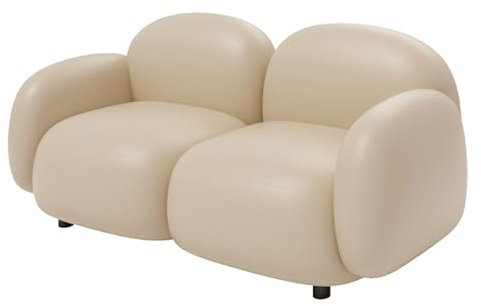 BEDOIN Moderne geschwungene Sektionalsofa-Set - Luxus Napa Leder Couches für Wohnzimmer mit Couchtisch, Massivholzrahmen K