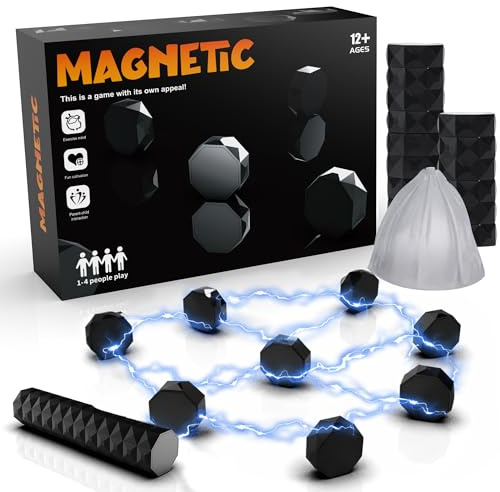 Magnetisches Schachspiel – Pädagogisches Magnetspiel mit 20 Magnetsteinen, Lern- & Reisespiel für Kinder und Erwachsene, fördert Logik und Konzentration, Familie & Reisen