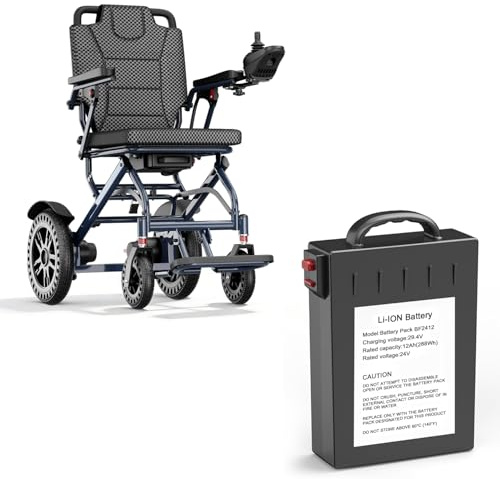 Batteria al Litio 24V 12Ah per Sedia a Rotelle Elettrica D14 / D10, Rimovibile, Autonomia fino a 20 km, 2,4 kg, Sicura e Duratura