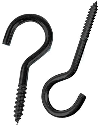ENSDIEPLS Einschraubhaken, Fragezeichen-Schraubhaken, Schwarz, 100 Stück, 2#-16#(3#)