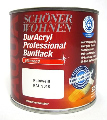 DurAcryl Buntlack Professional 375 ml Reinweiß Glänzend Schöner Wohnen