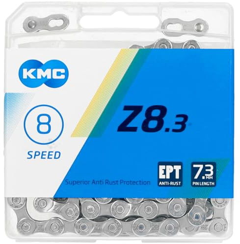 KMC Unisex – Erwachsene Z8 EPT 8-Fach Kette 1/2 x3/32, 114 Glieder, Silber