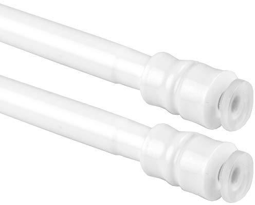 Bestlivings 2er Pack Klemmstange (Weiß) Schraubtechnik ausziehbar 60-90 cm, Gardinenstange zum Klemmen, für leichte Gardinen, kein Bohren - Kleben