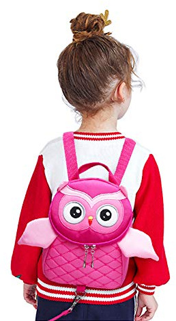 Toddler Anti-Lost Backpack, Yuepin Cute Owl Baby Backpack with Safety Leash for Age 1-5 Years Old Kids (Pink)