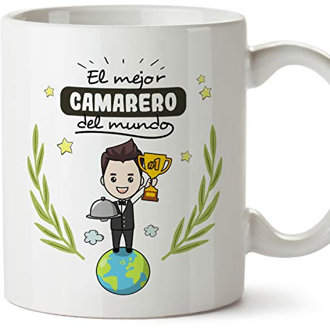 MUGFFINS Taza Camarero (Mejor del Mundo) - Regalos Originales y Divertidos de Hostelería
