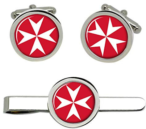 Giftshop UK Souverain Militaire Ordre de Malte Boutons de Manchettes et Pince à Cravate Ensemble