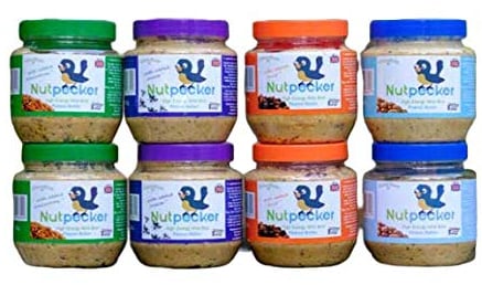Grumpy Gardener NutPecker Peanut Butter Bird Food for Wild Birds, High-Energy Wild Bird Food Made in the UK, Nutrient-Rich Bird Feeding Nourishment (8 x 330g, Mixed)