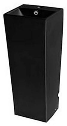 Rue Du Bain - Lave Main Totem Carré - Céramique Noir - 33x84 cm - Line