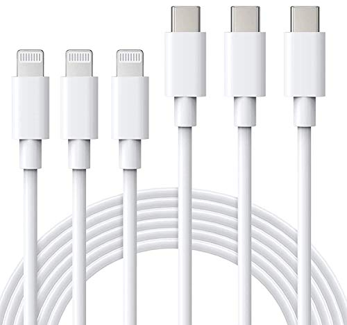 ilikable Cable iPhone USB C 2M 3Pack, Cable iPhone Carga Rapida Certificado MFi - Cable USB C a Lightning Compatible con iPhone 14 13 12 Pro 11 Max XS XR SE 2020 iPad Pro AirPods Pro, Blanco