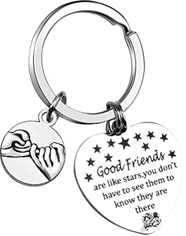 nuoshen Best Friends Keychain,Good Friend are Like Stars Keyring Friendship Keychain Women Birthday Graduation Gifts