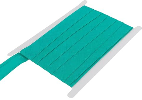 DFL 100% Cotton Bias Binding Tape, Premium Sewing Trim – 5 Metre Length | 1 Inch (25 mm) or 1/2 Inch (13 mm) Widths | 30 Colours for Quilting, Dressmaking & Crafts(Jade,1 Inch/25mm Wide)