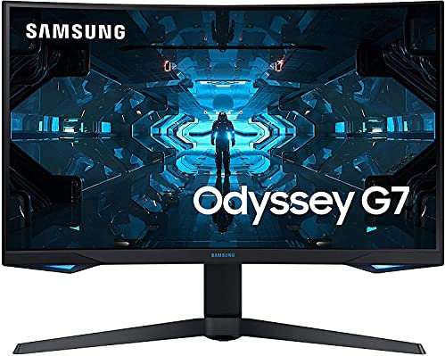 Samsung Odyssey LC27G73TQSUXEN 27 G75 1000R Curved Gaming Monitor - 240Hz, 1ms, 1440p QHD, Gsync, QLED, HDR600, HDMI, 2 x Displayport, 2 x USB, Black (Renewed)