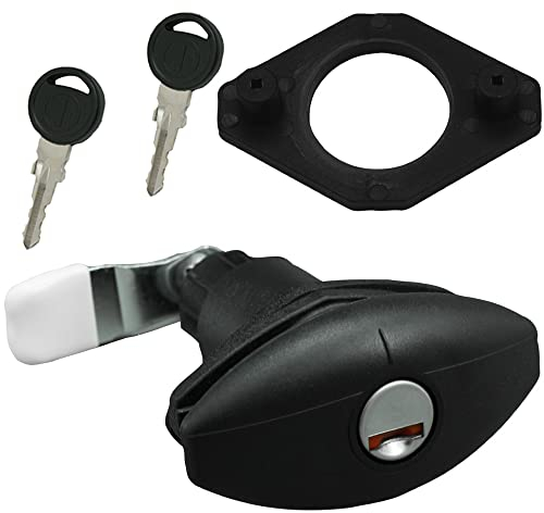 pro-Styling Drehspannschloss Klappenschloss Schloss Serviceklappe Ellipse klein Wohnwagen Wohnmobil Caravan schwarz
