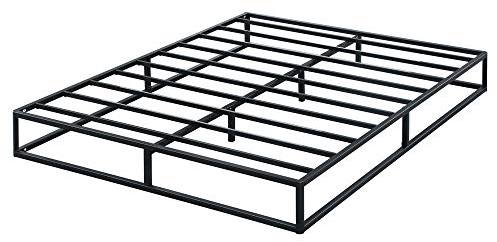 Olee Sleep 22cm Modernes Metall-Plattformbettgestell / Bett / Metallgestell / Stahl-Lattenrost / Matratzenrahmen / Kein Boxspring erforderlich / 160 x 200cm / Queen / Schwarz