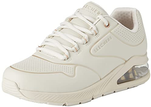 Skechers Damen UNO 2 Sneaker, Off White Durabuck/Gold Trim, 42 EU