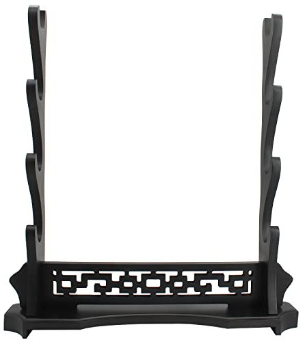 WANLIAN Schwertständer Vierschichtiger Schwertständer, Tischständer Katana Montagebasis Schwertständer für Displays, Schwarz