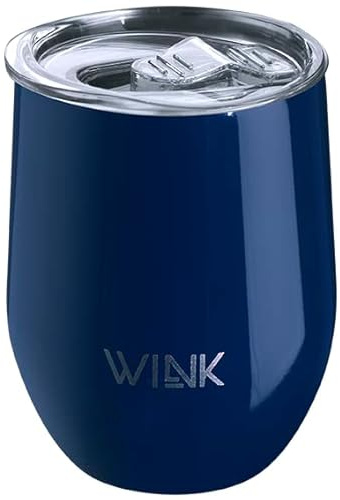 WINK Thermobecher Edelstahl 350ml – Auslaufsicher, BPA-frei, hält 3-4h heiß & 4-5h kalt – Thermos Kaffeebecher To Go, Isolierbecher für Kaffee, Tee, Wasser – Thermobecher mit Deckel - Dunkelmarine