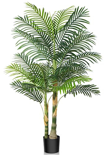 Kazeila Kunstpflanzen Groß 150cm Künstliche Palme Plastik Pflanze im Topf Kunstpalme Groß Deko für Haus Zimmer Deko Aesthetic Büro Balkon(1Pack)