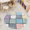 Carpet City Kinderzimmer-Teppich - 120 cm Rund - Multi - Modern Karo-Muster - Kurzflor für Jugendliche