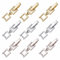 SUNNYCLUE 1 Box 9Pcs 3 Colors Fold Over Clasp Extender Foldover Extension Clasp Brass Fold Over Clasps Necklace Extenders for jewellery Making Bracelets Adult DIY Supplies Silver Golden Rose Gold
