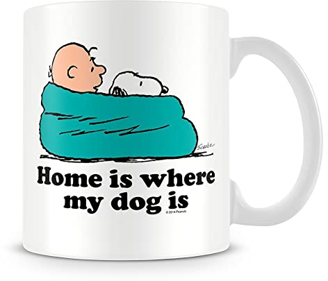 Home is Where My Dog is Cartoon Gift, Birthday, Gift for Boy, Girl, Coffe,Tea Mug Unique 11oz White Ceramic Mug.
