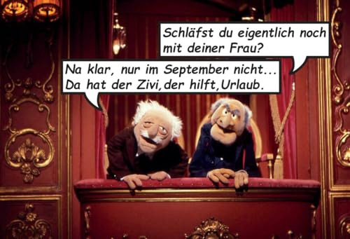 mrdeco Metall Schild 12x18cm gewölbt Waldorf Statler Muppet Show Schläfst Du Noch Blechschild