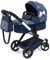 Bayer Design 17073AB Puppenwagen Xeo mit Tasche, höhenverstellbarer Griff, Schwenkschieber, wandelbar als Puppenjogger, bewegliche Vorderräder, integrierter Korb, Blau
