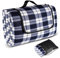Homewit Picknickdecke Campingdecke XXL 200x200 cm, Picnic Blanket mit Wärmeisoliert und Wasserdichter Unterseite mit Tragegriff Faltbare Stranddecke Picknickdecken für 4-6 Personen Outdoor, Blau +Weiß