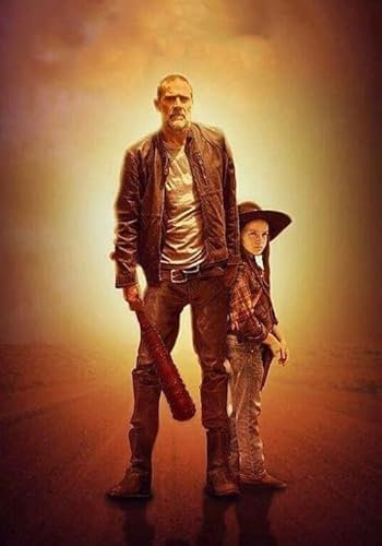 GerRit DIY 5d Diamond Malerei Kits für Erwachsene Kinder,Walking Dead Art, Vollrunde Diamond Stickkits Cross -Stitch Kristall Strassbilder Kunsthandwerk Home Wall Decoration-40x50cm