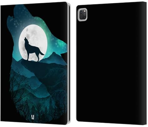 Head Case Designs Lupo Animali Doppia Esposizione Custodia Portafoglio in Pelle Compatibile con Apple iPad PRO 13 M4 2024