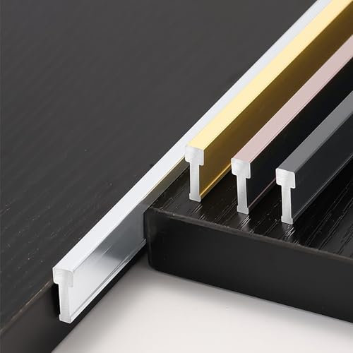 Raouoae Lot De 2 Bandes De Seuil en T De 125cm - Profilés De Transition Idéal pour Jonction De Carrelage Lisse À Sol Stratifié - Accessoires Pratiques pour Maison Et Bureau(Silber,Höhe: 15 mm)