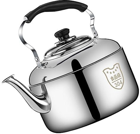 IMIKEYA 7l 304 Stainless Steel Whistling Water Kettle, Thickened Large Capacity Tea Kettle Handle for Stovetop Boiling, Sturdy Kitchen Water Boiler for Home and Outdoor Use