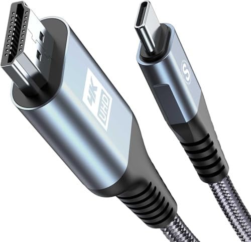 AviBrex 4K Cable USB C a HDMI 4m, Adaptador 4K@UHD para Thunderbolt 4/3 Compatible con i Phone16 15 Plus Pro MAX, MacBook Pro/Air, iPad Pro, iMac, Galaxy S24/S23/S22/S21, Surface, XPS 15, etc.