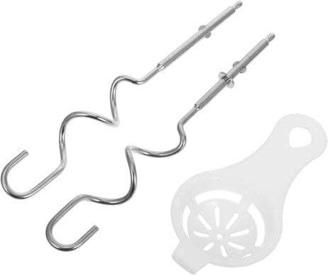 Generic 1 Set Hand Mixer Dough Hooks Mixer Replacement Parts Kitchen Mixer Parts and Accessories Stainless Steel Dough Hook with Egg Separator