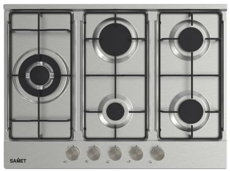 5-Flammen-Edelstahl-Gaskochfeld 70 cm - Ercole 2.0