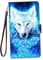 NAMOARLY Wallet Case Phone Cover with Card Slots and Stand Function for Durable PU and Material Easy Installation Dust Protection for Viewing and Reading Blue