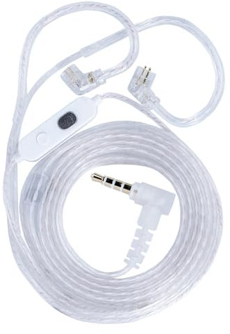 3.5mm sound cable with integrated DACS chip and two microphones for clear earphone wire replacement headset wire