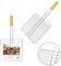 Dc Casa Griglia Barbecue – In Acciaio con Manico in Legno – Griglia Rettangolare Resistente per Camino, Barbecue e Fuochi Esterni (Acciaio, 25x53 cm)