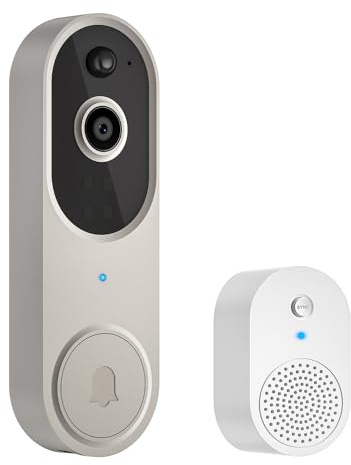 Novaquill 1080P Wireless Video Doorbell Camera, Indoor/Outdoor Surveillance, Cloud Storage(Sold Separately), AI Human Detection, 2.4Ghz Wi-Fi Only, 2-Way Talk, Night Vision