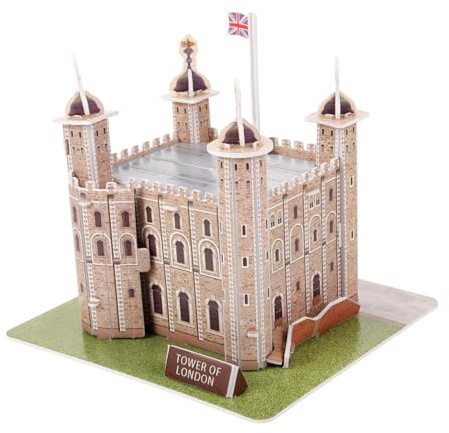 3D-London Turm Puzzle aus Papier, Lernspielzeug für Kinder | 1 Satz, Khakifarbenes Modell zum Zusammensetzen, Fördert Koordination, Geeignet zum Spielen und Lernen