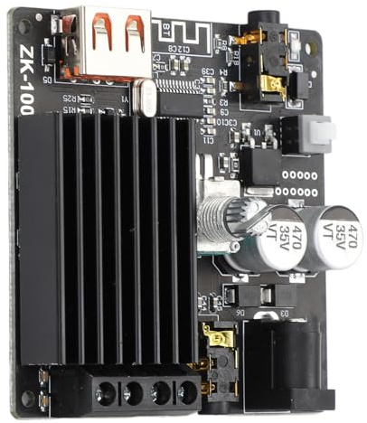 Focket Digital Amplifier Board, Mini Dual Channel Stereo BT 5.0 Receiver High Power AMP Module with Multiple Sound Source Input for Car Vehicle Computer Speaker DIY Home Theater Audio