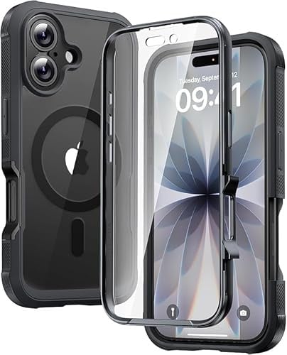 Diaclara für iPhone 17 Hülle mit MagSafe, Militärschutz 360 Grad Vollschutz Schutzhülle Stoßfest mit integrierter Displayschutzfolie und Kameraschutz Handyhülle für iPhone 17 6,3, Schwarz