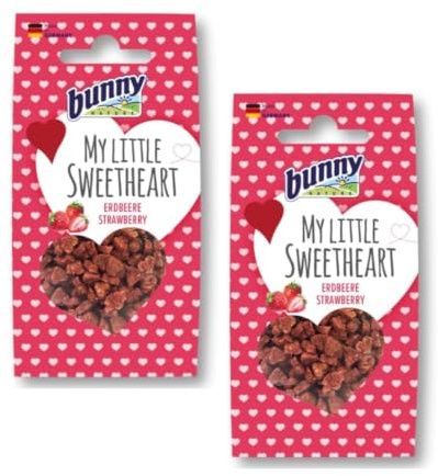 My Little Sweetheart Erdbeere | Kekse für Nager & Kaninchen | 2 x 30 g | Bunny Nature | Ergänzungsfuttermittel | Mit Inulin zur Unterstützung der normalen Verdauung | Doppelpack